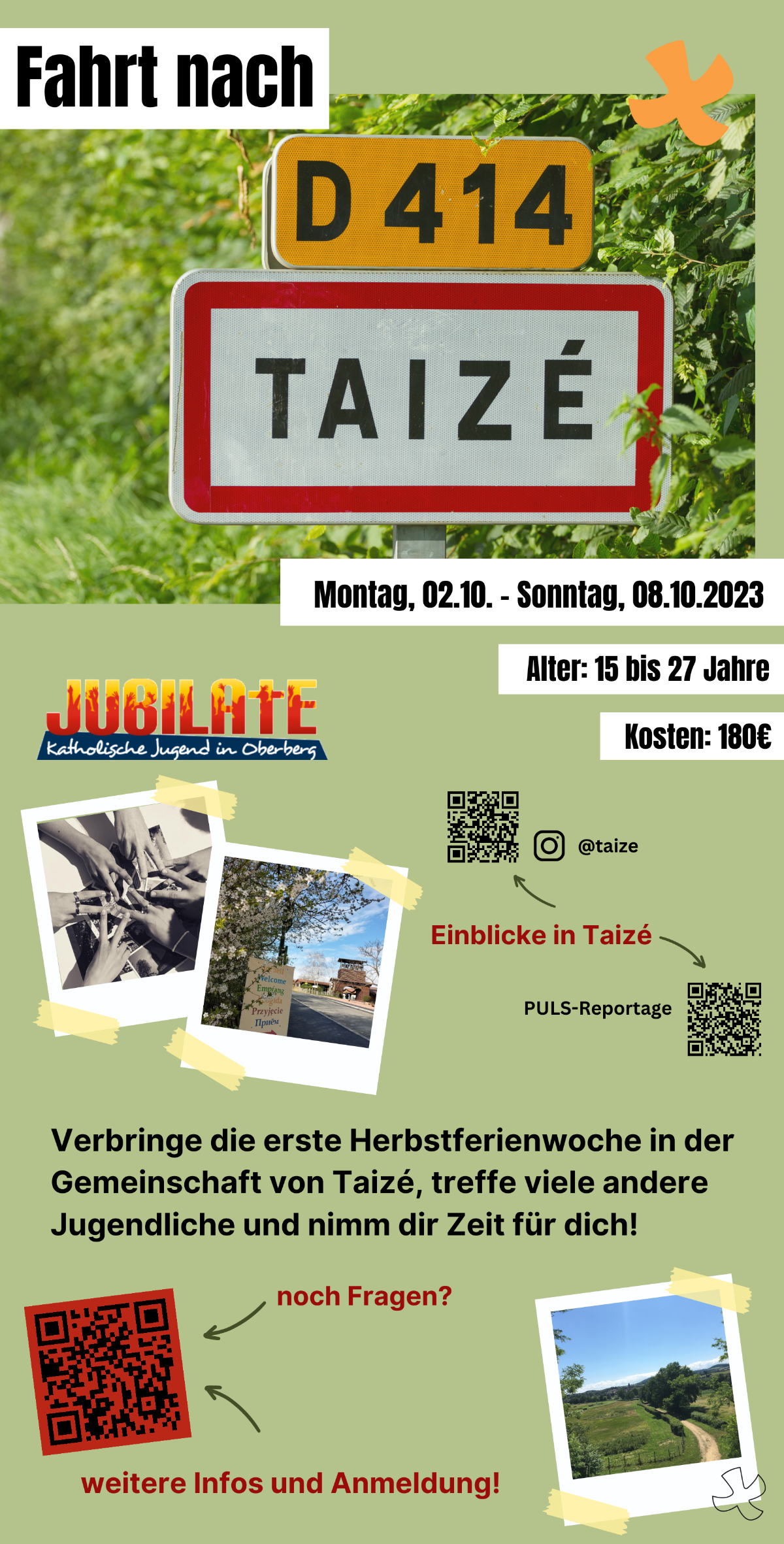 Taizé Fahrt 2023 Flyer 3kombiniert